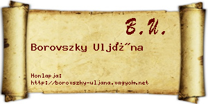 Borovszky Uljána névjegykártya